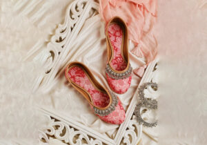 Charming Pink Embroidered Mules
