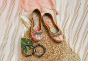 Charming Pink & White Mix Embroidered Mules
