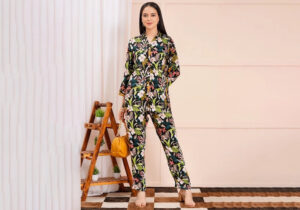 Black Tropical Floral Print Co-ord Set