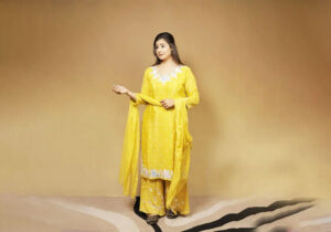 Bright Yellow Embroidered Suit Set | Sunlit Bloom
