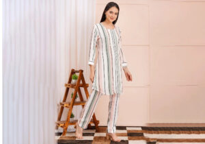 Classic Black & White Vertical Stripes Co-ord Set