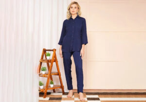 Classic Navy Blue Solid Co-ord Set