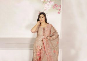 Desert Rose Subtle Beige Floral Suit Set