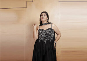 Elegant Black Embellished Palazzo Suit Set