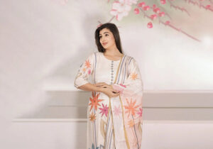Elegant Ivory Floral Suit Set | A Symphony of Grace & Style