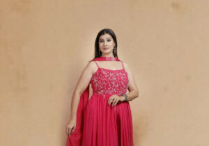 Elegant Pink Embroidered Palazzo Suit Set