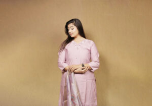 Elegant Pink Embroidered Suit Set
