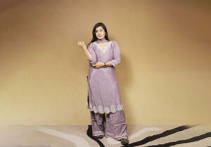 Lavender Luxe Embroidered Mauve Suit Set