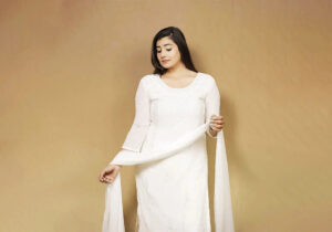 Pure White Subtle Embroidered Suit Set | Pearl Whisper