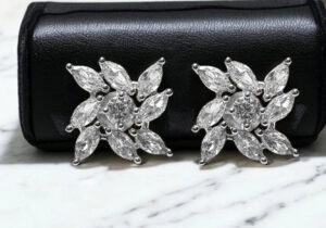 Radiant Snowflake Zircon Earrings