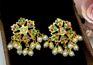 Royal Kundan Pearl Drop Earrings