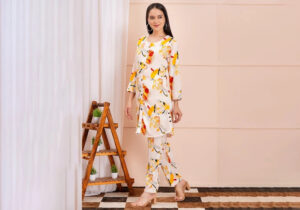 White Floral Printed Co-ord Set